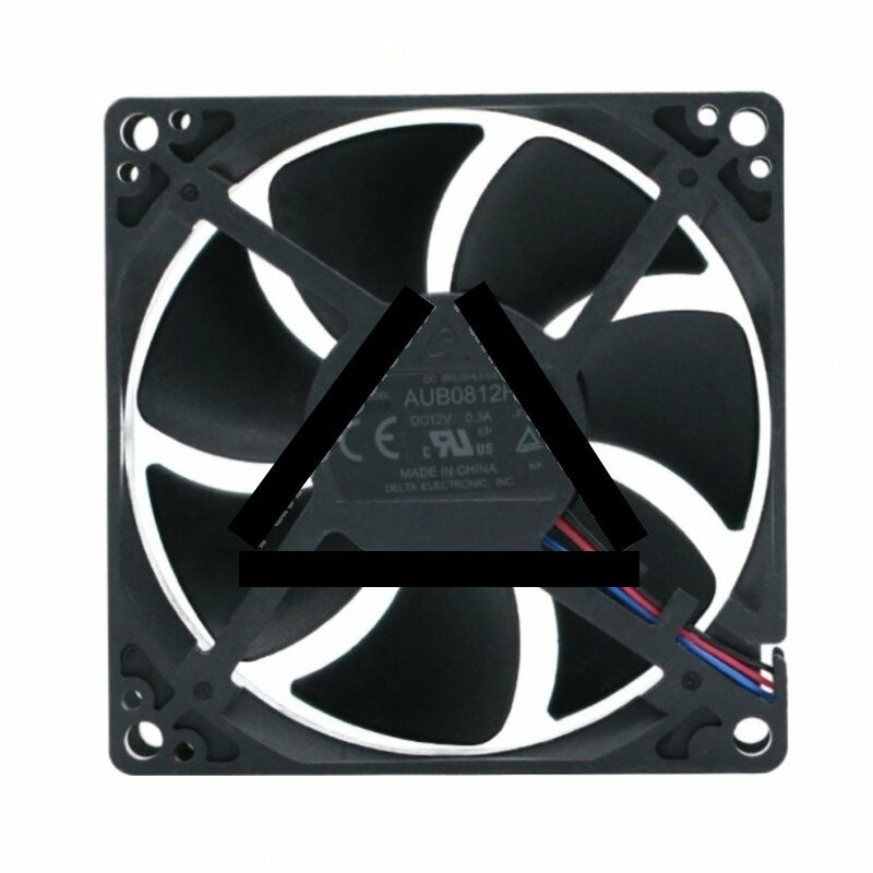 Delta AUB0812H DC 12V 0.3A 3 Wires Axial Cooling Fan