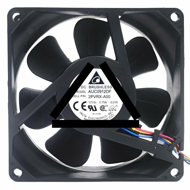 Delta AUC0912DF DC 12V 0.75A 4 Wires Brushless PWM Axial Cooling Fan