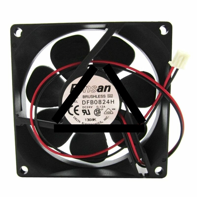 Delta DFB0824H DC 24V 0.12A 2 Wires Axial Cooling Fan