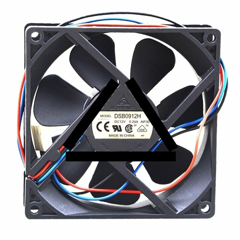 Delta DSB0912H DC 12V 0.24A 3 Wires Axial Cooling Fan