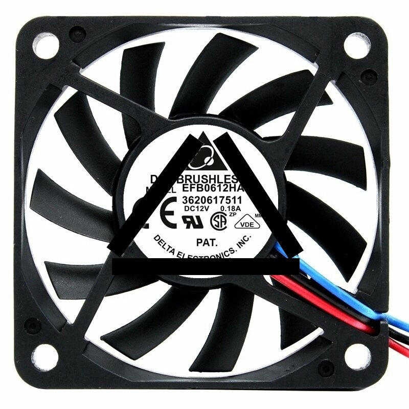 Delta EFB0612HA DC 12V 0.18A 2 Wires / 3 Wires Axial Cooling Fan