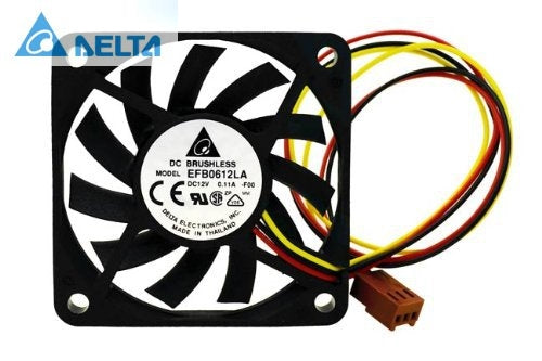 Delta EFB0612LA 60x60x10 MM 3Wire 60mm 6cm DC 12V 13.5CFM server inverter axial cooler cooling Fans