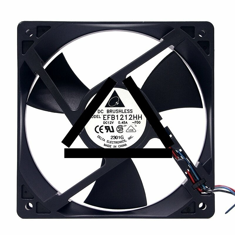 Delta EFB1212HH DC 12V 0.45A 2 Wires / 3 Wires / 4 Wires Axial Cooling Fan