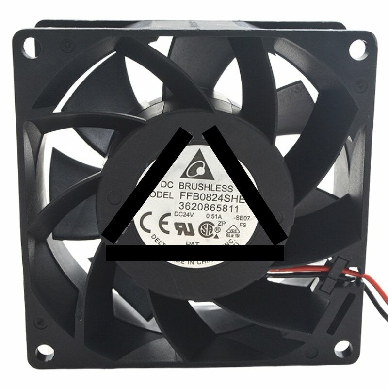 Delta FBB0824SHE DC 24V 0.51A 8038 Axial Brushless Cooling Fan