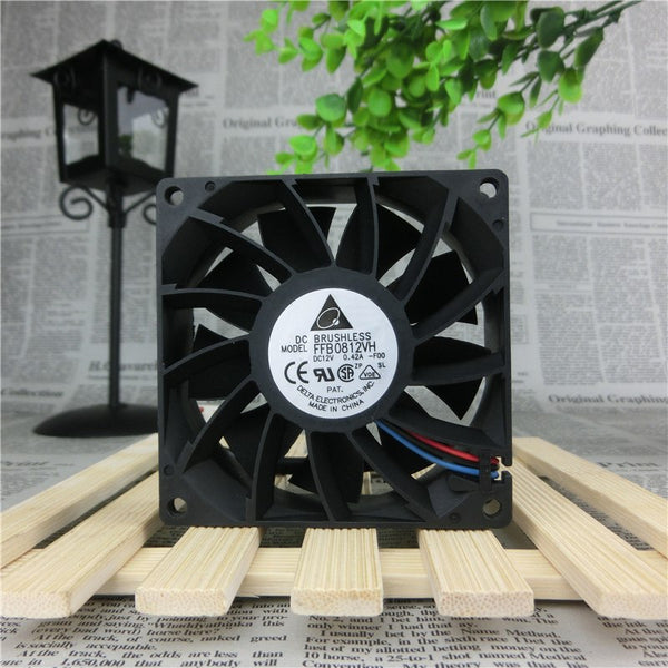 Delta FFB0812VH-FOO DC 12V 0.42A Speed Double Ball Bearing Cooling Fan