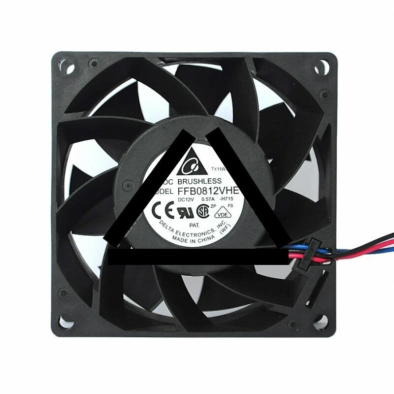 Delta FFB0812VHE DC 12V 0.57A 2 Wires / 3 Wires Axial Cooling Fan