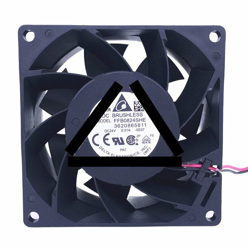 Delta FFB0824SHE DC 24V 0.51A 8038 Axial Brushless Cooling Fan