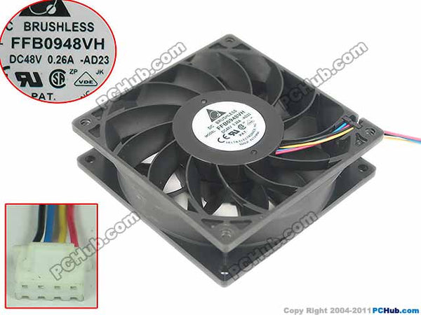 Delta FFB0948VH AD23 DC 48V 0.26A 90x90x25mm Server Square fan