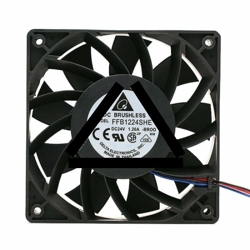 Delta FFB1224SHE-BR00 DC 24V 1.2A 2 Wires / 3 Wires Axial Cooling Fan