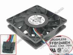 Delta FFB1248EH 7D73 DC 48V 0.38A 120x120x25mm Server Square fan