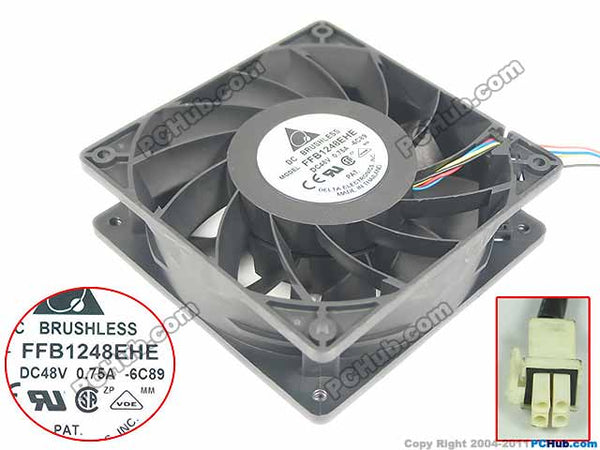 Delta FFB1248EHE 6C89 DC 48V 0.75A 120x120x38mm Server Square fan