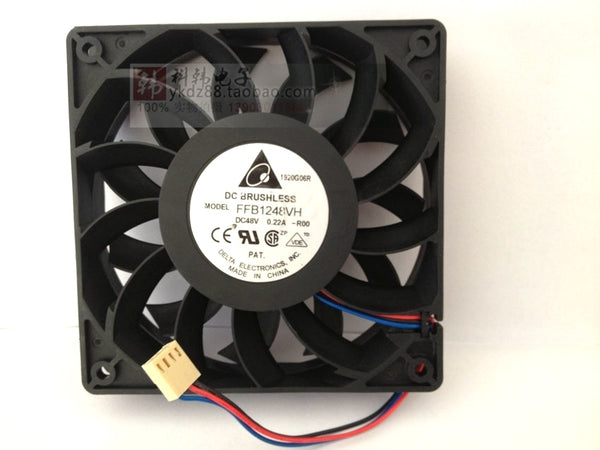 Delta FFB1248VH 12CM 12025 120x120x25mm DC 48V 0.22A Two Ball Bearing Server Inverter Axial Cooler Cooling Fan