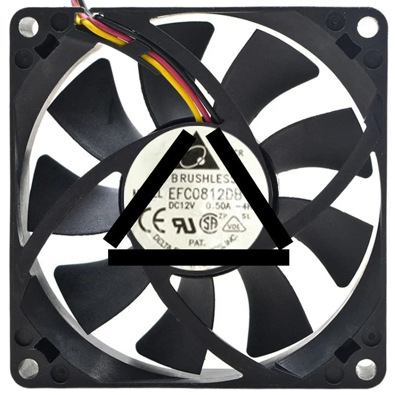 Delta FFC0812DB 12V 0.50A DC Brushless 3 Wires Axial Cooling Fan