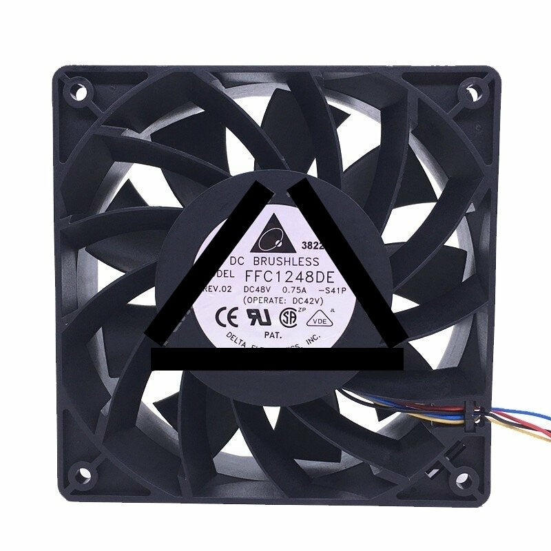 Delta FFC1248DE DC 48V 0.75A 2 Wires / 3 Wires / 4 Wires Axial Cooling Fan