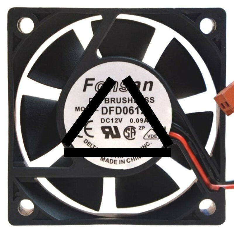 Delta Fonsan DFD0612L DC 12V 0.09A 2 Wires Brushless Axial Cooling Fan
