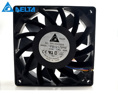 Delta orginal FFB1212VHE 4 Wires DC 12V 1.5A 138 1*1*38mm Cooler Double Ball Cooling Fans for wholesale