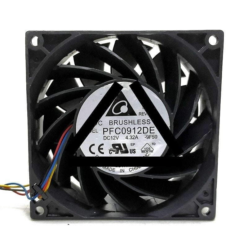 Delta PFC0912DE-9F59 DC 12V 4.32A 2 Wires / 3 Wires / 4 Wires Axial Cooling Fan