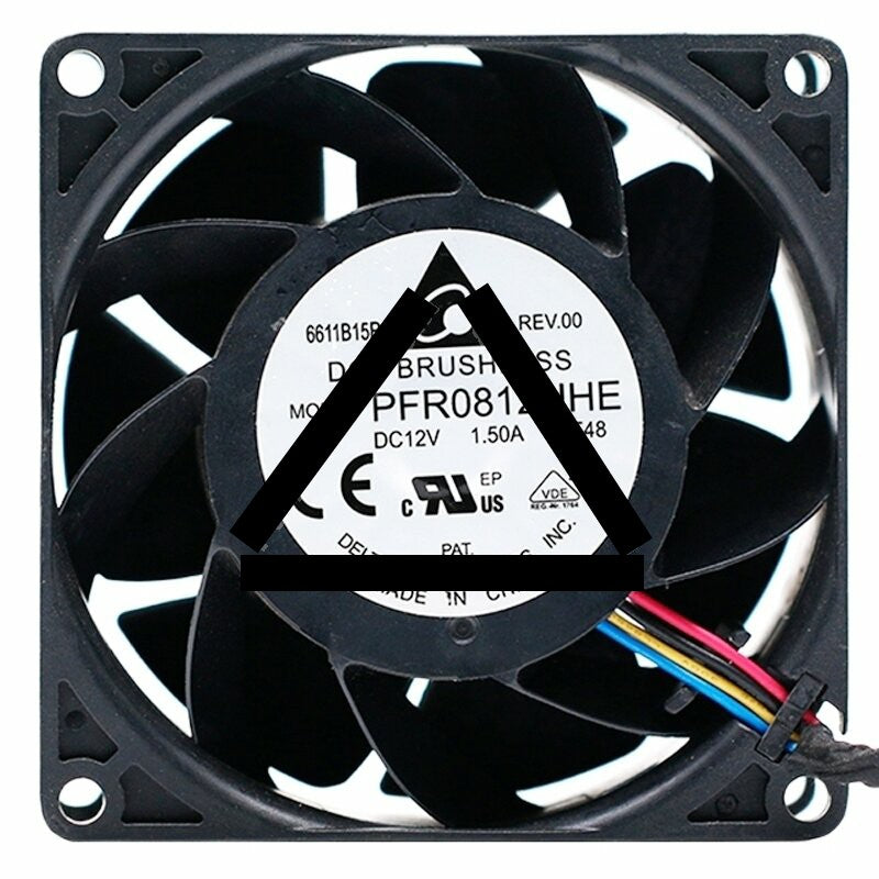 Delta PFR0812UHE DC 12V 1.50A 4 Wires DC Brushless Axial Cooling Fan