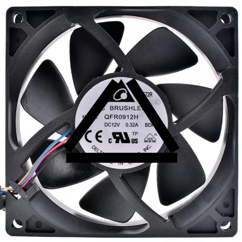 Delta QFR0912H 12V 0.32A DC Brushless 4 Wires PWM Axial Cooling Fan