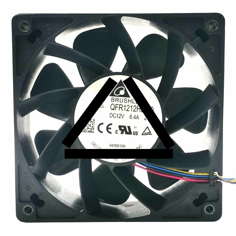 Delta QFR1212HE-00 DC 12V 6.40A 2 Wires / 3 Wires / 4 Wires Axial Cooling Fan