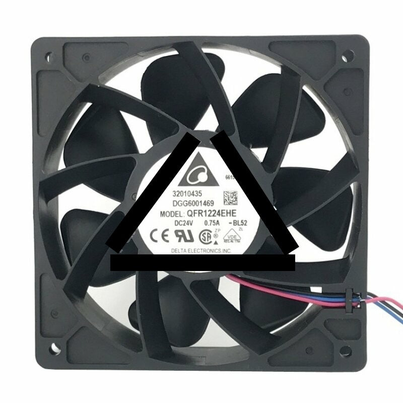 Delta QFR1224EHE DC 24V 0.75A 2 Wires / 3 Wires Axial Cooling Fan