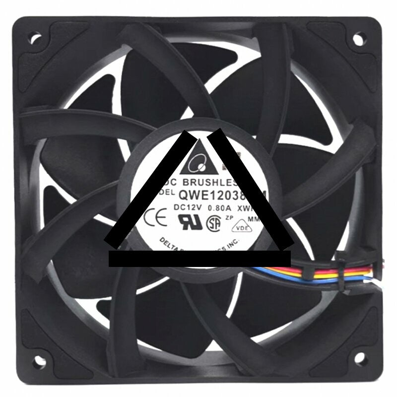 Delta QWE12038NM DC 12V 0.80A 4 Wires DC Brushless Axial Cooling Fan