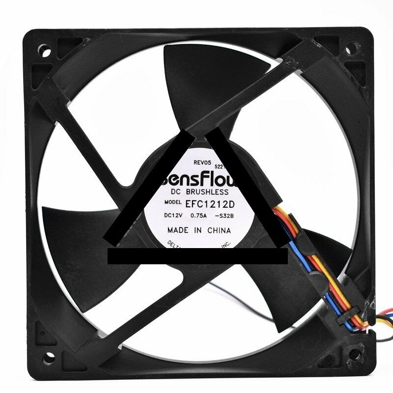 Delta Sensflow EFC1212D DC 12V 0.75A 2 Wires / 3 Wires / 4 Wires Axial Cooling Fan