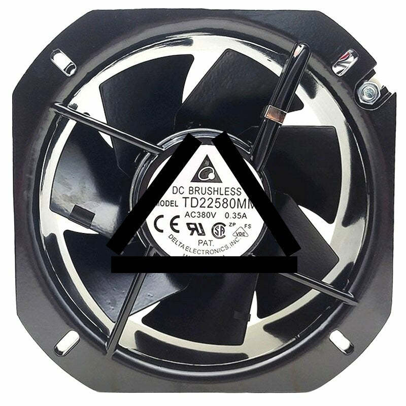 Delta TD22580MM AC 380V 0.35A 2 Wires Brushless Axial Cooling Fan