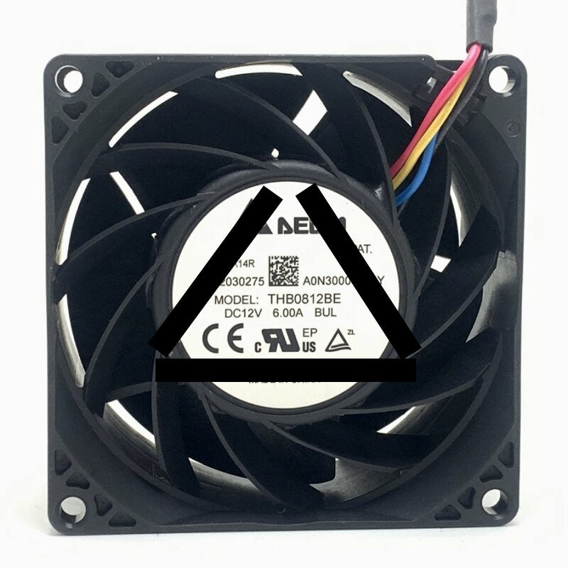 Delta THB0812BE DC 12V 6.0A 2 Wires / 3 Wires / 4 Wires Axial Cooling Fan