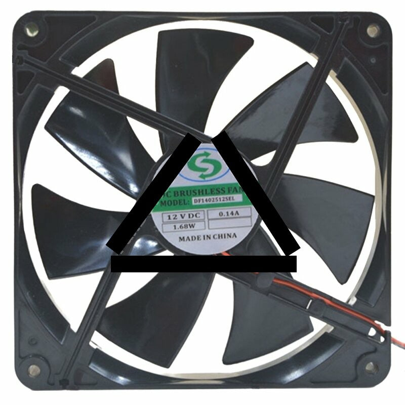 DF1402512SEL DC 12V 0.14A 1.68W 2 Wires Brushless Axial Cooling Fan