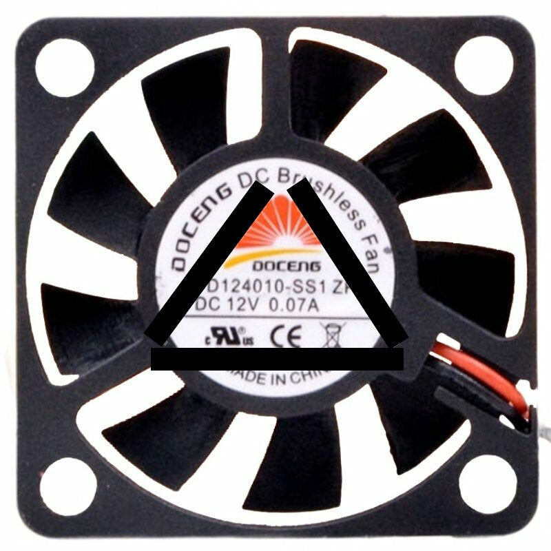 DOCENG FD124010-SS1 DC 12V 0.07A 2 Wires Brushless Axial Cooling Fan