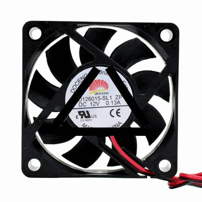 DOCENG FD126015-SL1 ZP DC 12V 0.13A 2 Wires Axial Cooling Fan