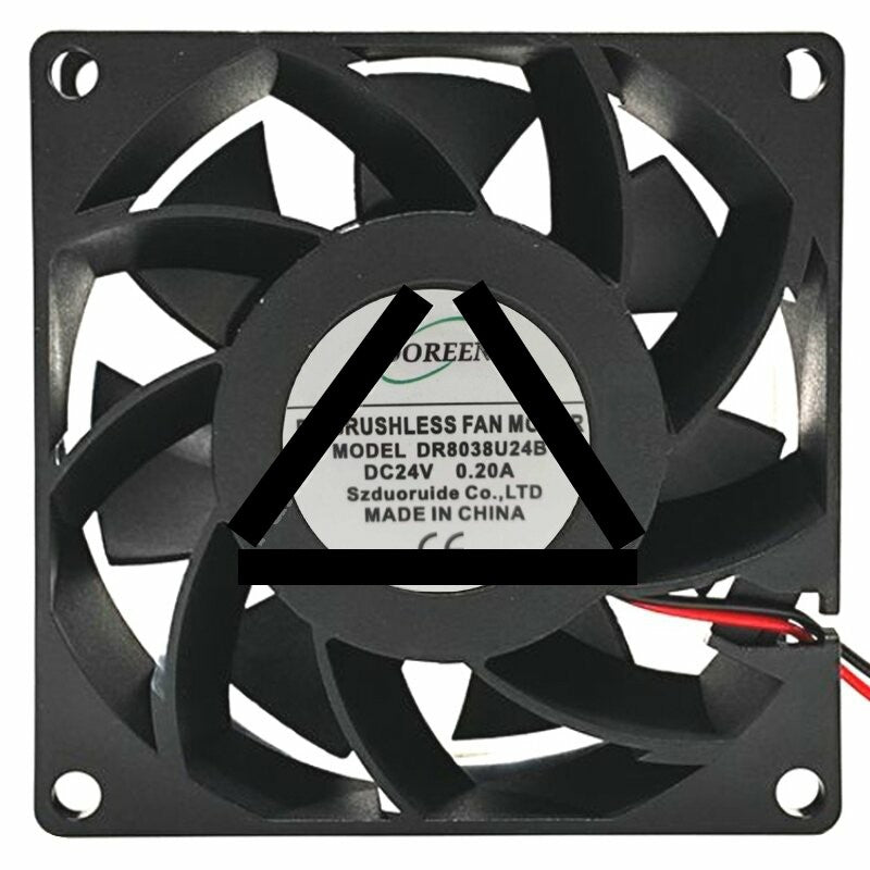 DOREEN DE8038U24B 24V 0.20A 2 Wires Axial Cooling Fan