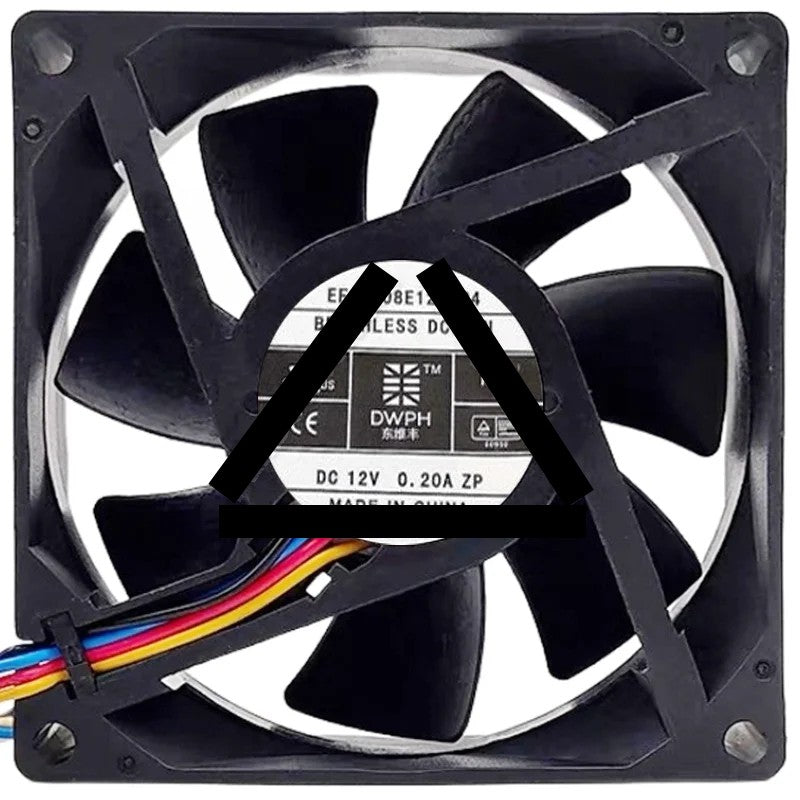 DWPH EFAH-08E12L-P4 12V 0.20A 4 Wires DC Brushless PWM Cooling Fan
