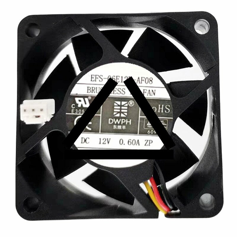 DWPH EFC-06E12D-AF08 DC 12V 0.60A 6025 Axial Brushless Cooling Fan