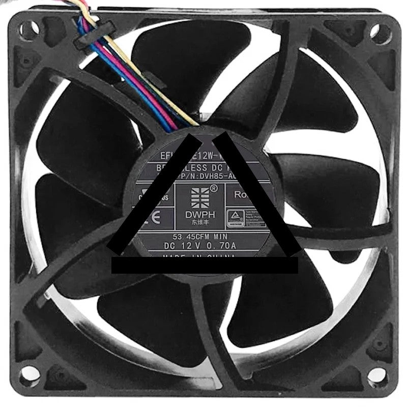 DWPH EFH-08E12W-IPO2 12V 0.70A 4 Wires 53.45CFM Cooling Fan