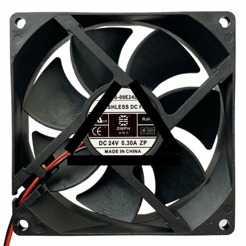 DWPH EFS-09E24D DC 24V 0.30A 2 Wires 9025 Brushless Axial Cooling Fan