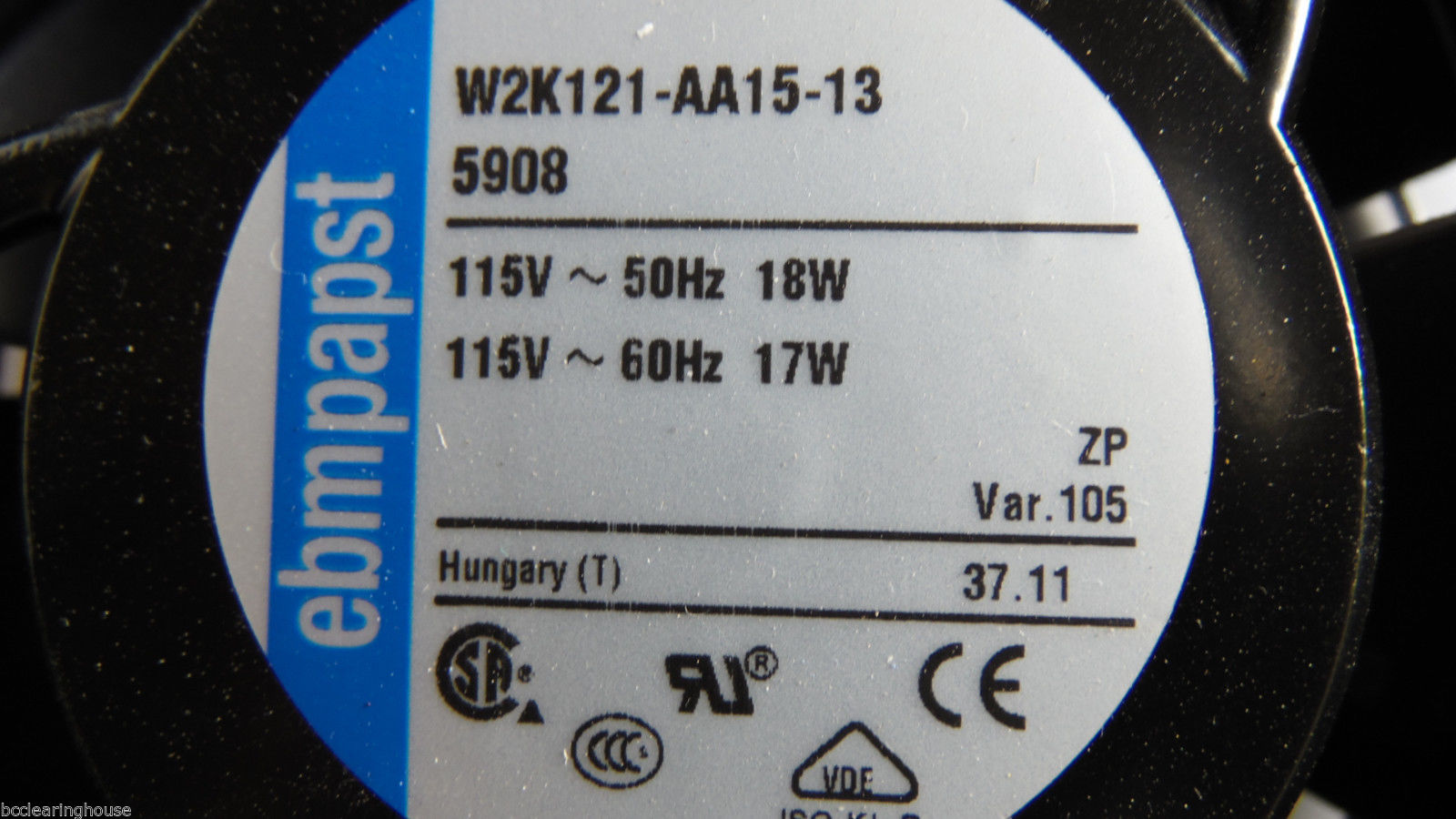 ebm papst 5908 W2K121-AA15-13 Fan 115V 50Hz 18 W/GRATE