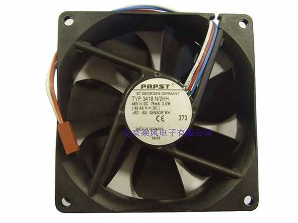 ebm papst ebm-papst TYP 3418 N/2HH, TYP3418N/2HH 48V 3.6W, 90x90x25mm Connector Server Square fan