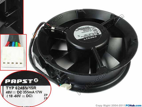 ebm papst TYP 6248N 15R DC 48V 17W 170x170x50mm Server Round fan