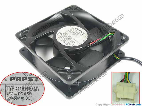 ebm-papst TYP4118N/6XMV TYP 4118N 6XMV DC 48V 4.5W 6-wire 120x120x38mm Server Square fan