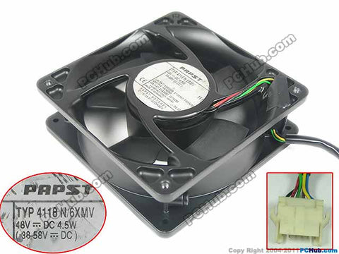 ebm-papst TYP4118N/6XMV TYP 4118N 6XMV DC 48V 4.5W 6-wire 120x120x38mm Server Square fan
