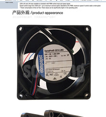ebmpapst 3214JH3 3214 JH3 Server Square Fan DC 24V 32W 90x90x38mm 2-wire