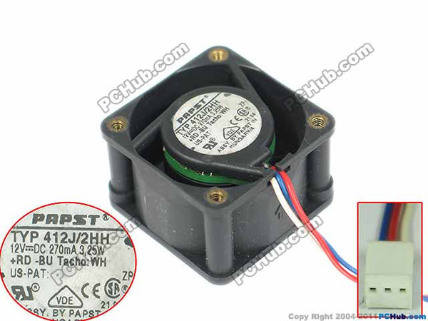 ebmpapst 412J/2HH Server Square fan DC 12V 3.25W