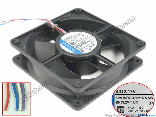 ebmpapst 4312/17V 4312 17V DC 12V 5.5W, 120x120x32mm Server Square fan
