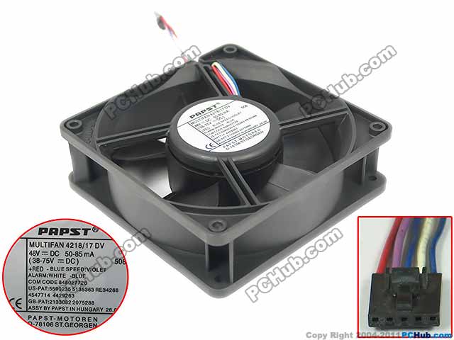 ebmpapst MULTIFAN 4218/17 DV Server Square Fan DC 48V 50-85mA 120x120x38mm 5-wire