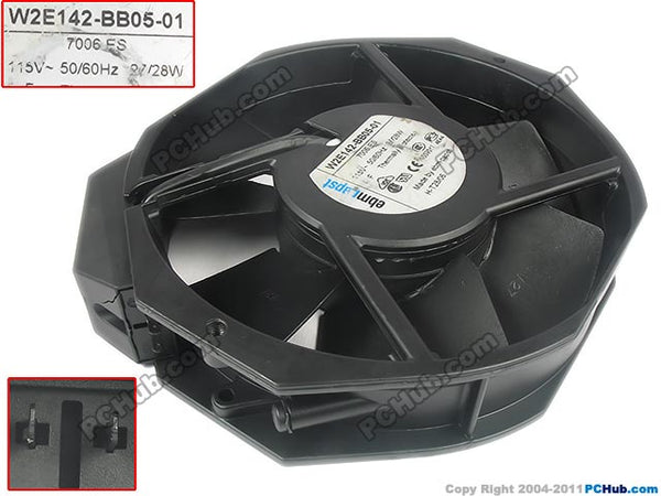 ebmpapst W2E142-BB05-01 Server Round Fan DC 115V 25W 172x150x38mm 2-pin