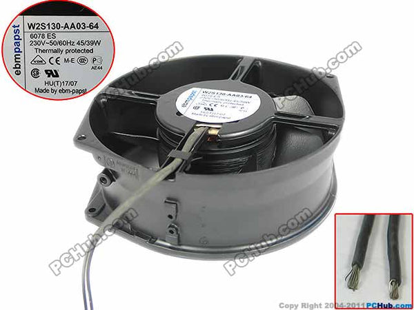 ebmpapst W2S130-AA03-64 Server Round Cooling Fan AC 230V 45W 172x150x55mm 2-wire