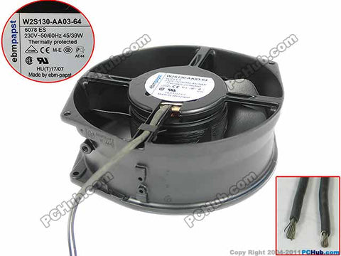 ebmpapst W2S130-AA03-64 Server Round Cooling Fan AC 230V 45W 172x150x55mm 2-wire