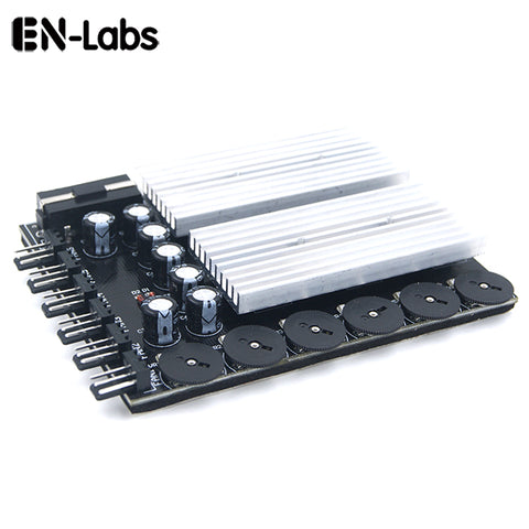 En-Labs 6 Channel 3 pin 4 pin Computer CPU Cooler Case Fan Speed Controller w/ Rubber Backed Tap for PC Case Internal &amp;#038; Mining